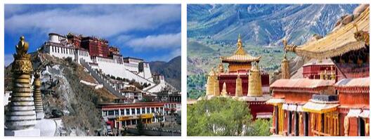 Attractions in Tibet, China